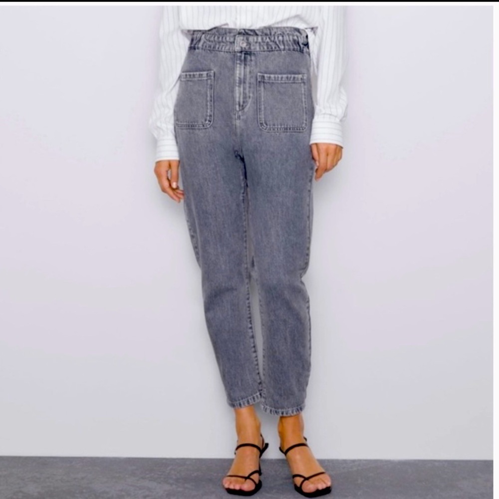 Zara High Waist Paperbag Jeans | Size 10